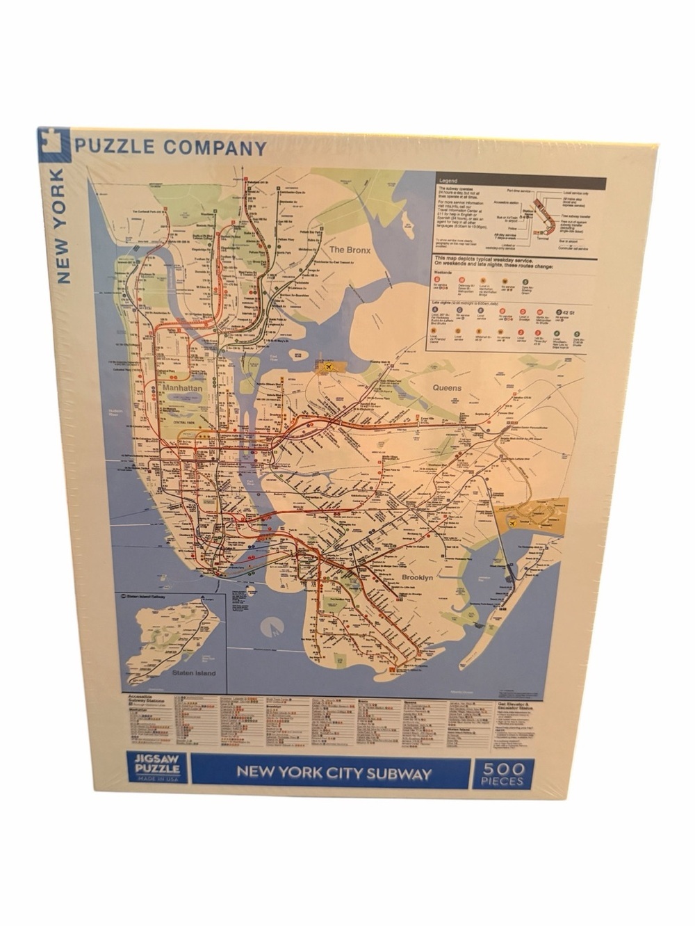 MTA Puzzle Company New York City Subway Jigsaw Puzzle 500 piece - new, unopened